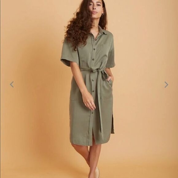 NWT Marine Layer Renata Dress Olive Green XS - Picture 1 of 7